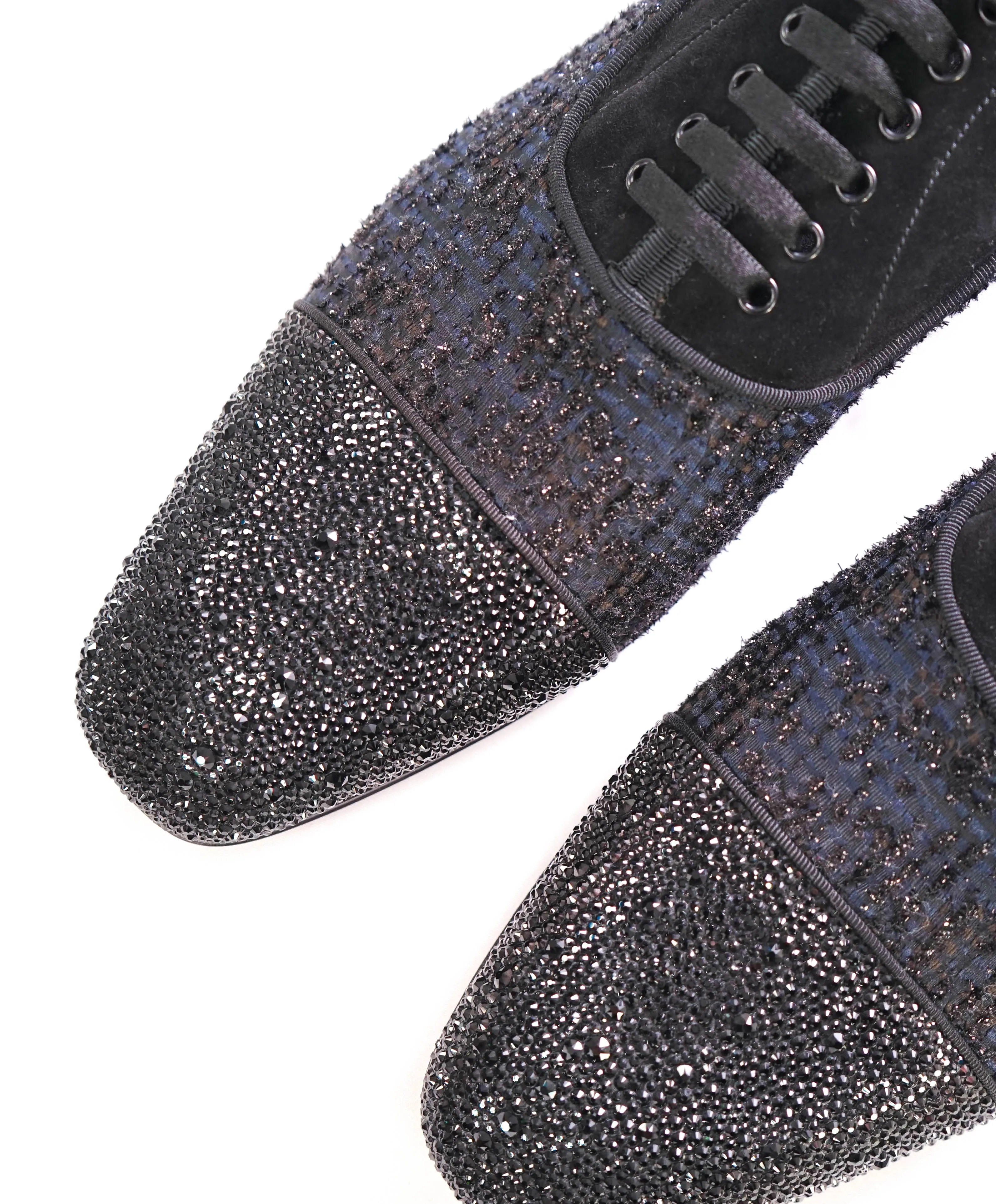 $1,250 CHRISTIAN LOUBOUTIN - *GREGGO ORLATO* Black Shimmer Oxfords - 13.5 US (46.5)