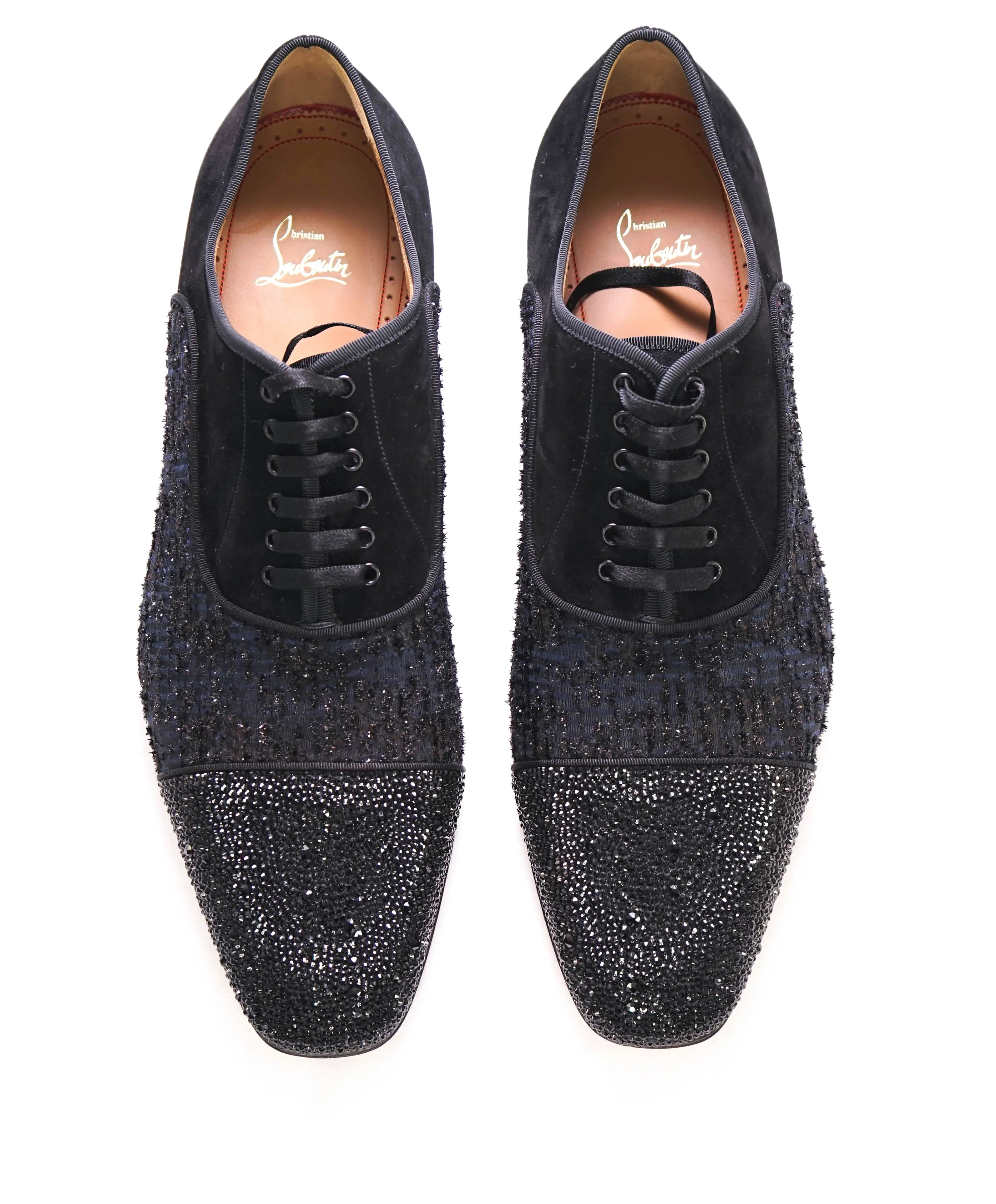 $1,250 CHRISTIAN LOUBOUTIN - *GREGGO ORLATO* Black Shimmer Oxfords - 13.5 US (46.5)