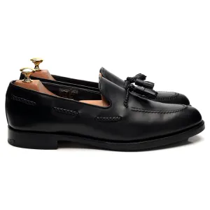 1880 'Temple' Black Leather Tassel Loafer UK 9 F