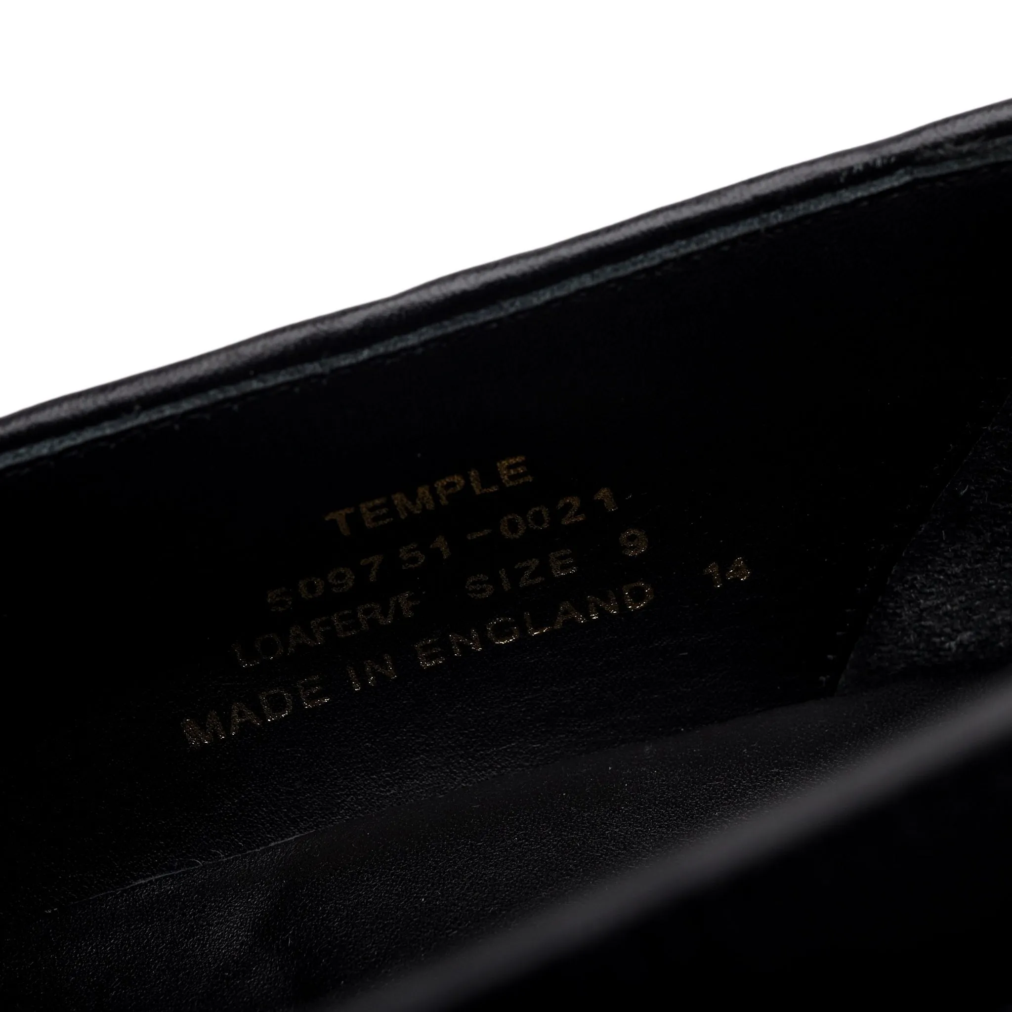 1880 'Temple' Black Leather Tassel Loafer UK 9 F