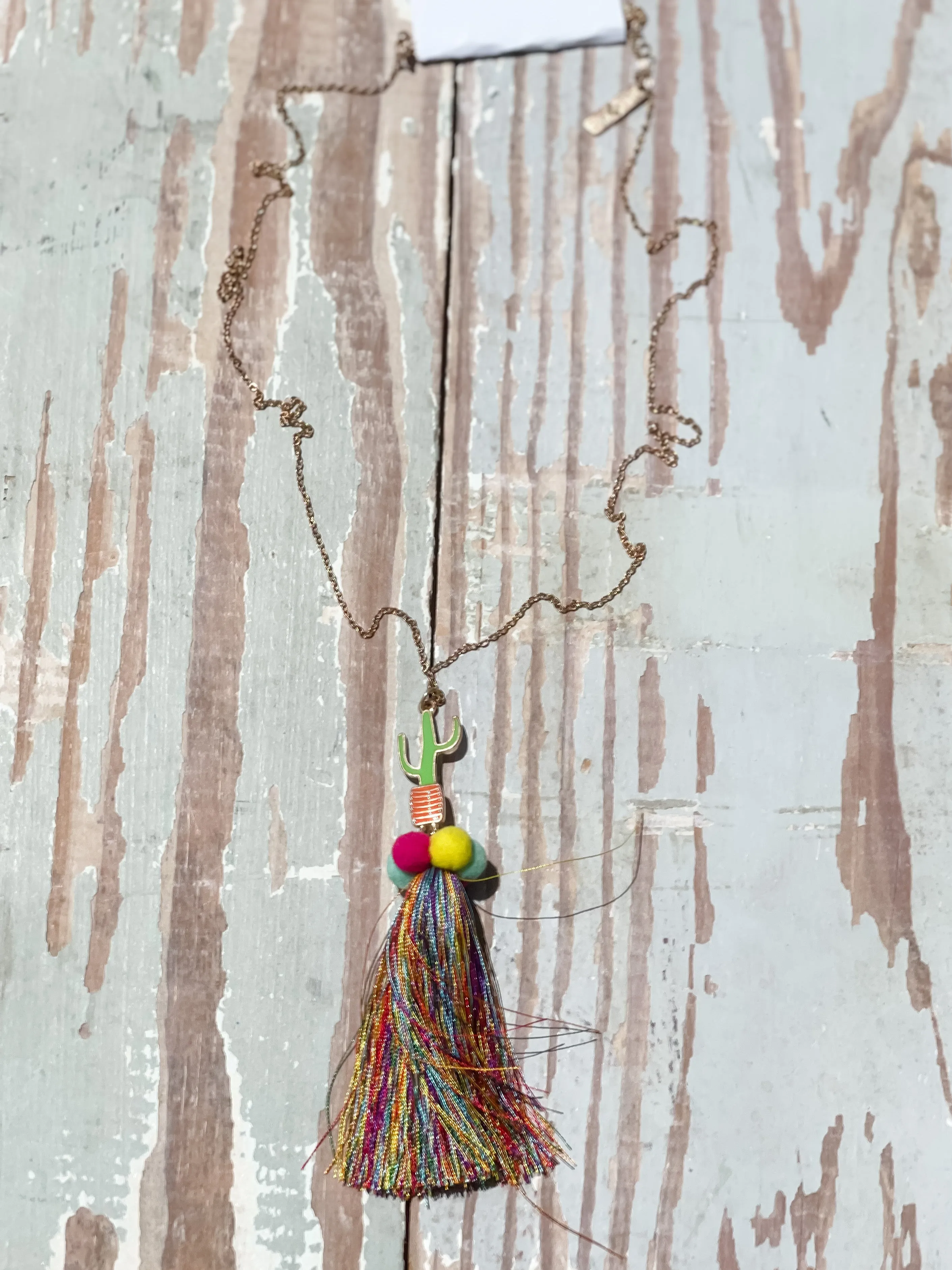32" Cactus Tassel Necklace