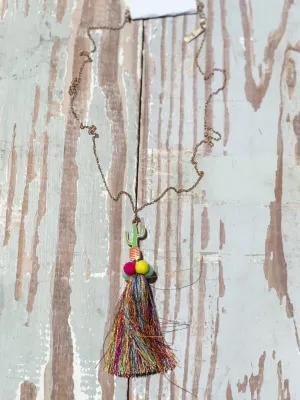32" Cactus Tassel Necklace