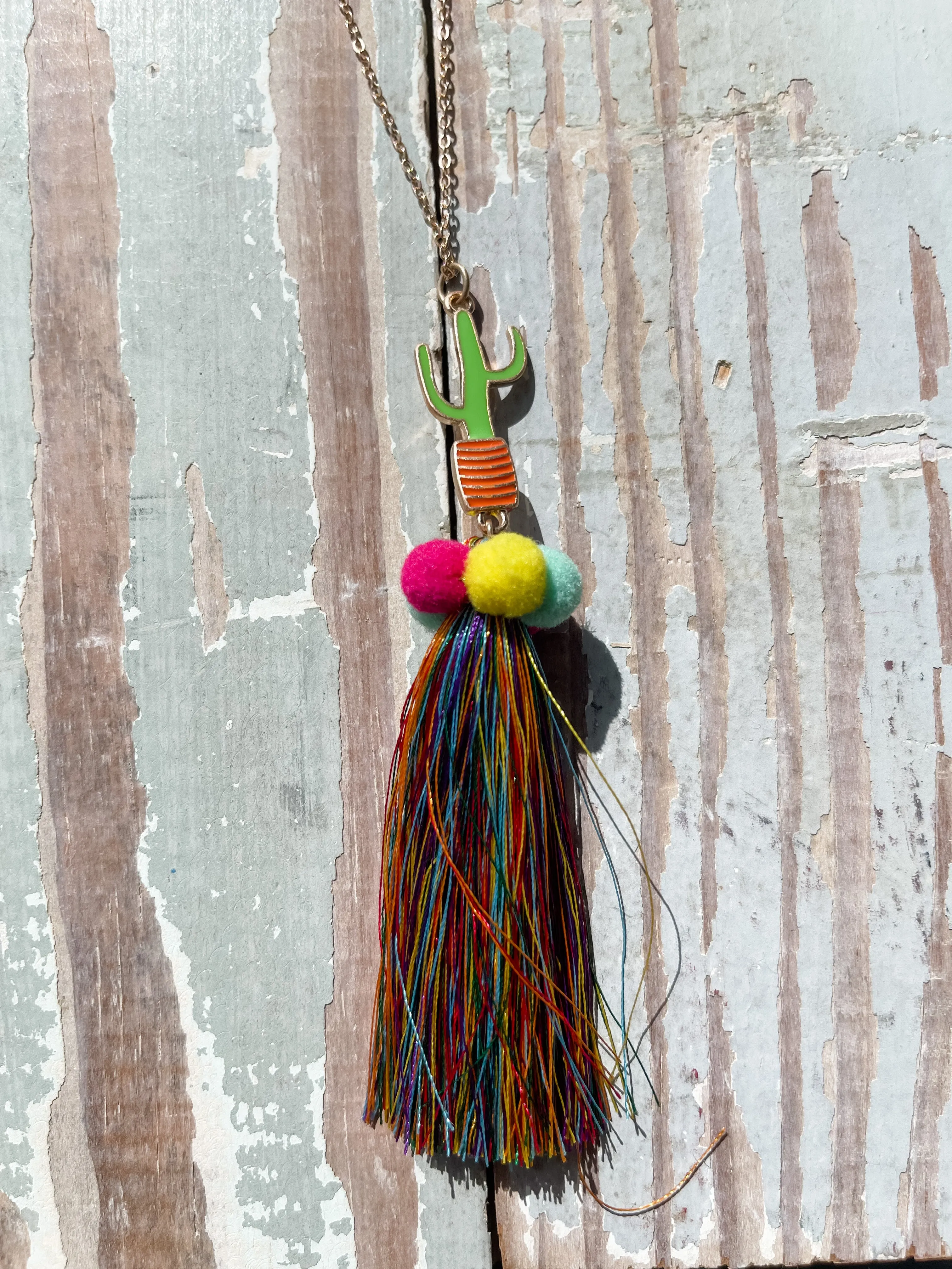 32" Cactus Tassel Necklace