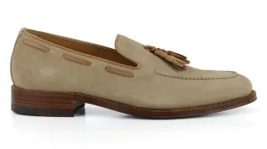 701 Enzo Tassels Loafer Suede Leather Milkshake