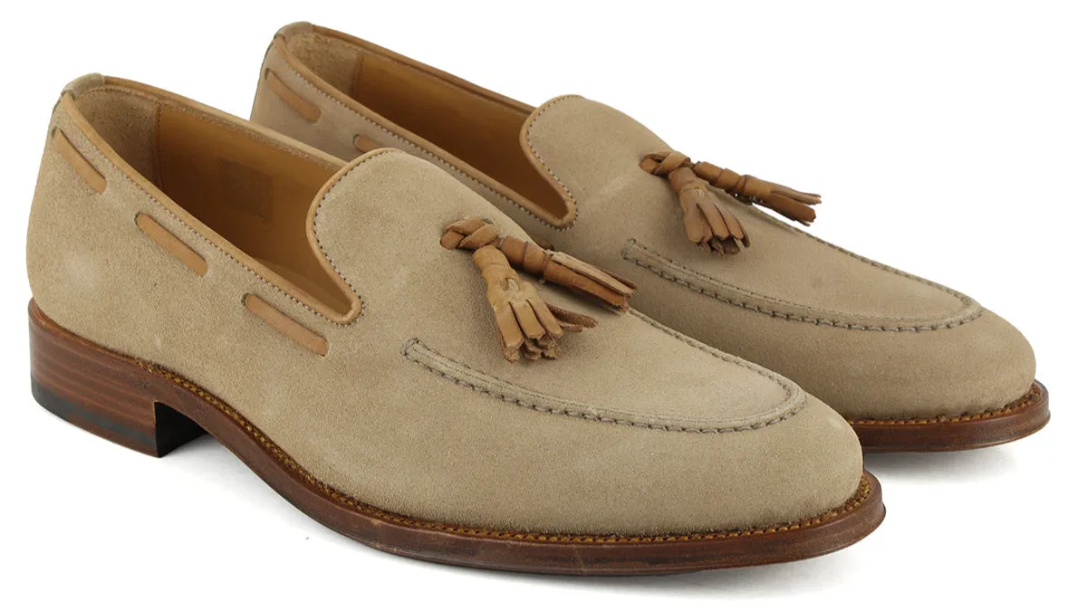 701 Enzo Tassels Loafer Suede Leather Milkshake
