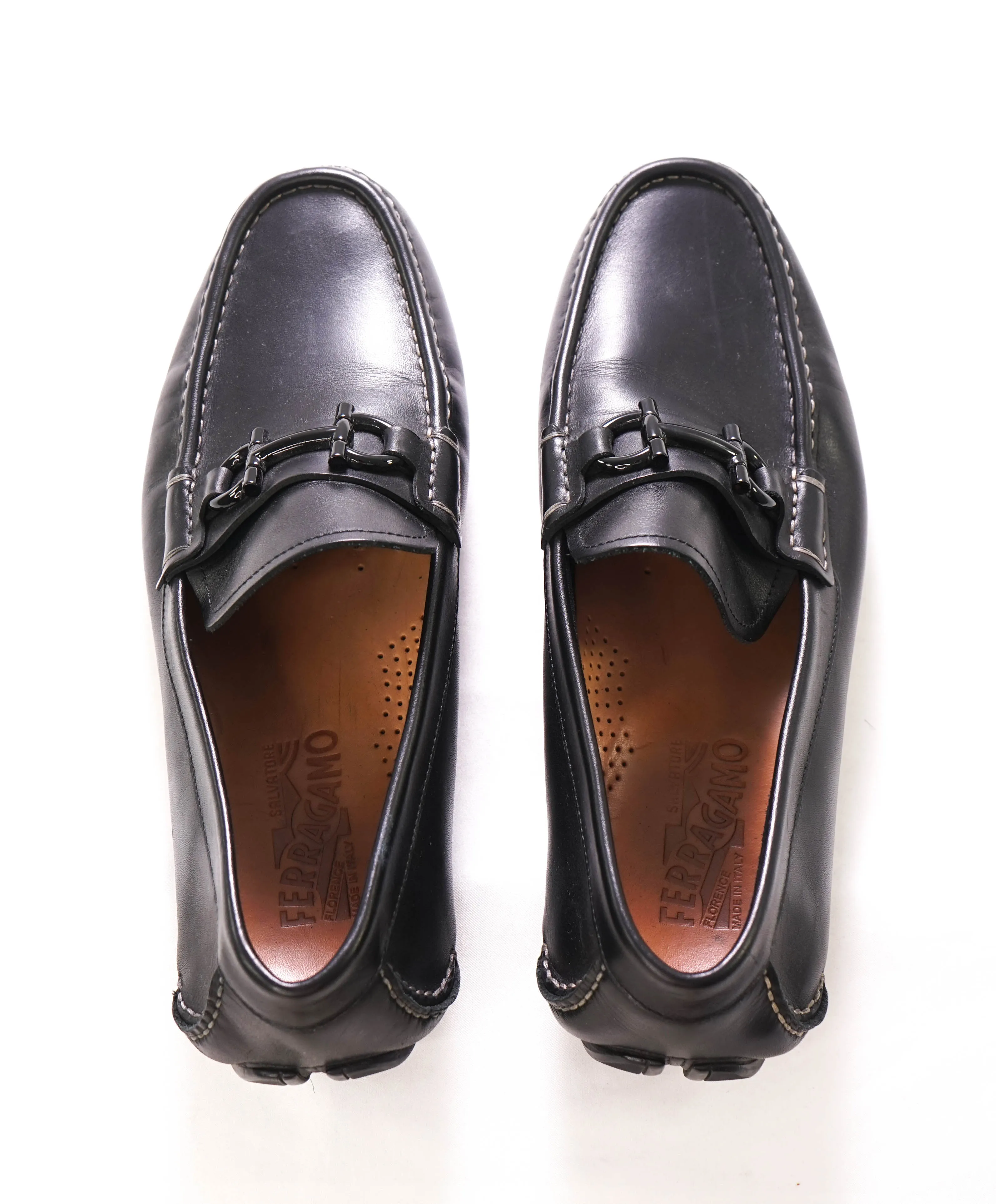 $750 SALVATORE FERRAGAMO - Parigi Black Gancini Bit Loafer - 9 EE US