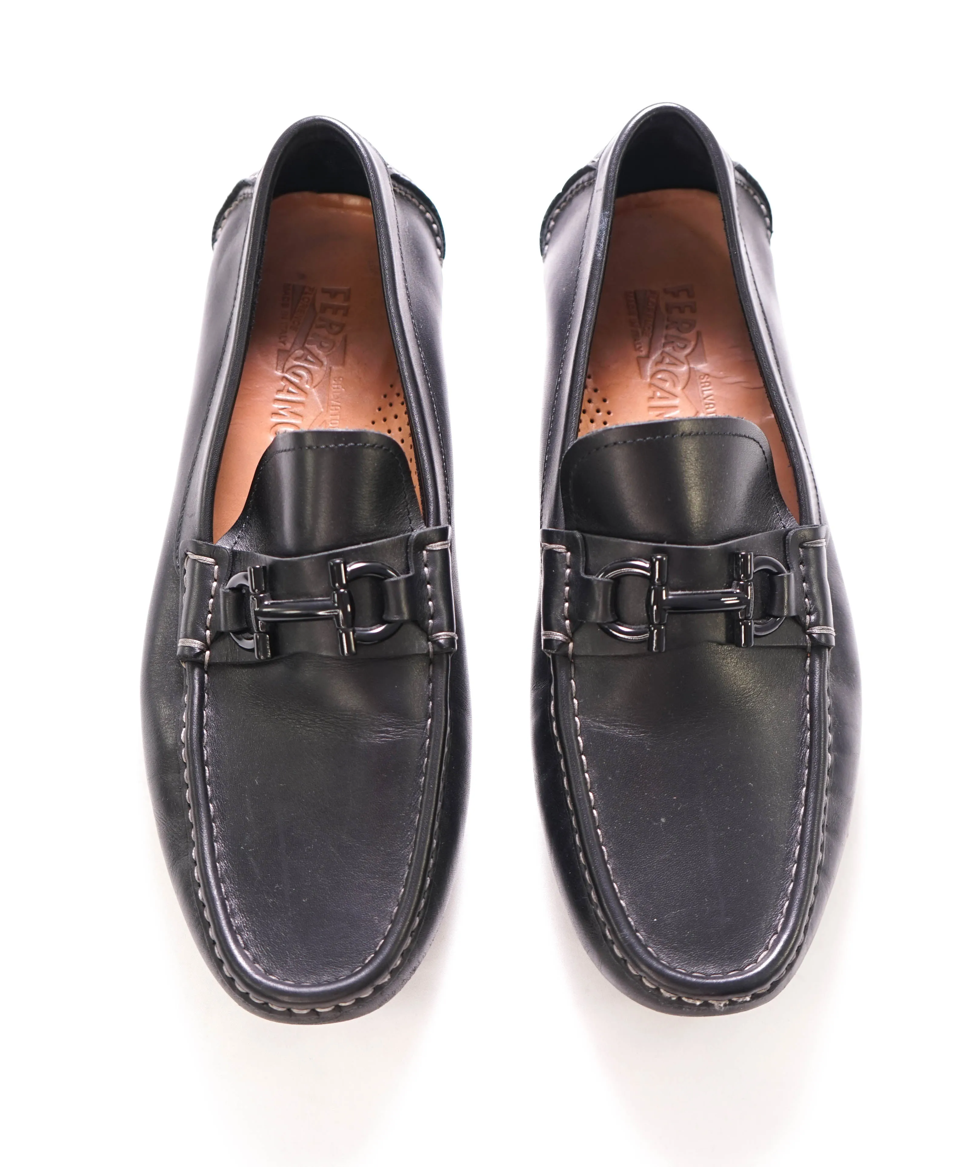 $750 SALVATORE FERRAGAMO - Parigi Black Gancini Bit Loafer - 9 EE US