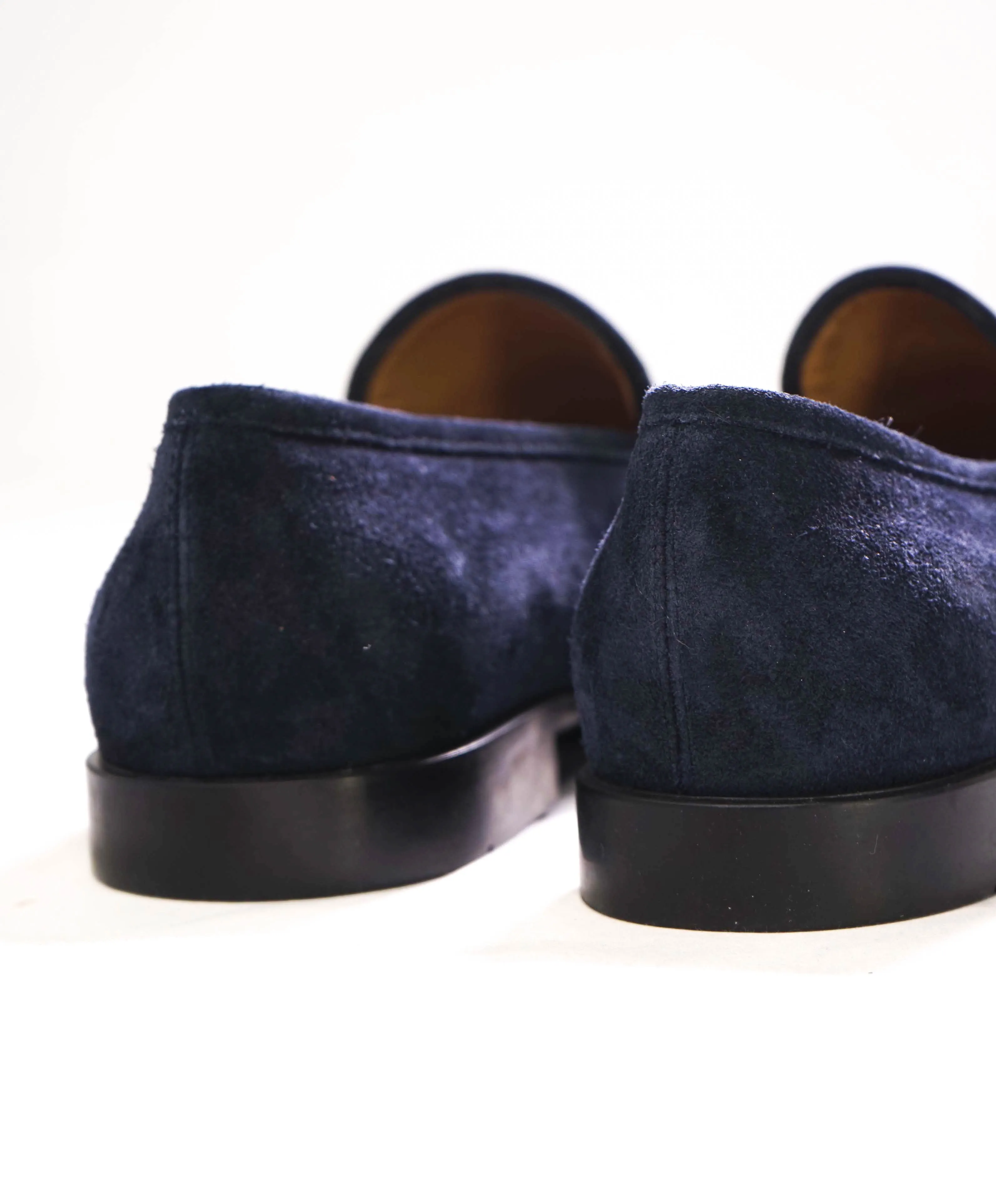 $880 SALVATORE FERRAGAMO - *FUNES* Blue Suede Penny Loafer - 8 EE US