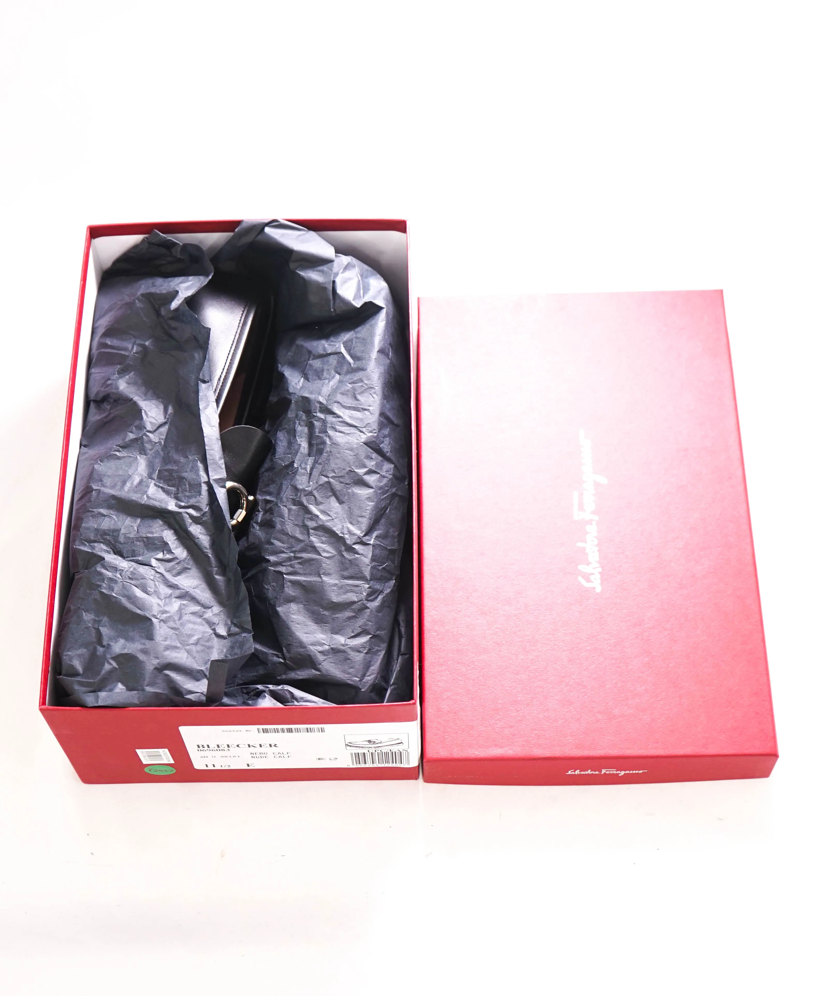 $930 SALVATORE FERRAGAMO - *BLEEKER* Black Leather Heel Lug Sole Loafer - 11.5 E US