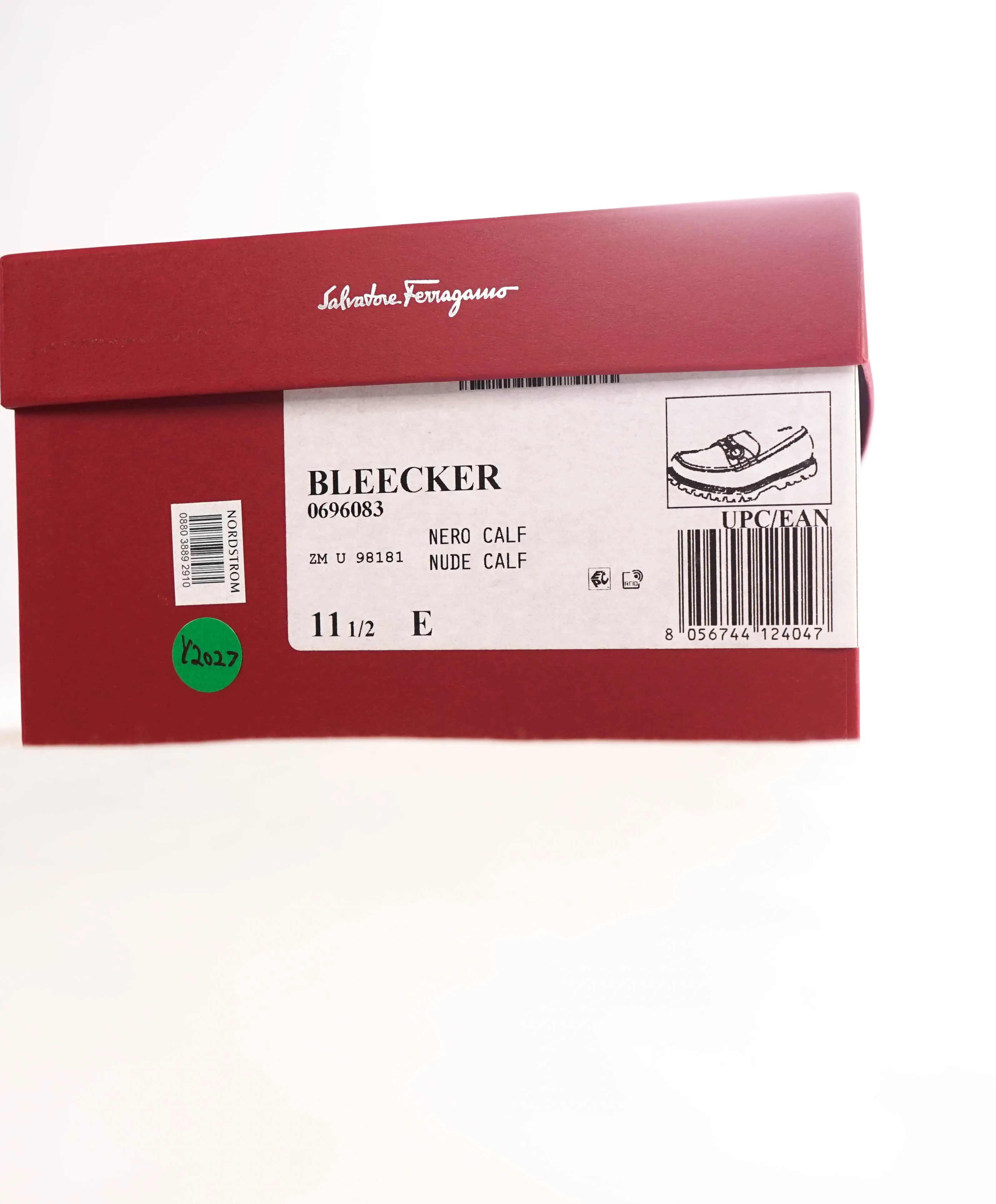 $930 SALVATORE FERRAGAMO - *BLEEKER* Black Leather Heel Lug Sole Loafer - 11.5 E US