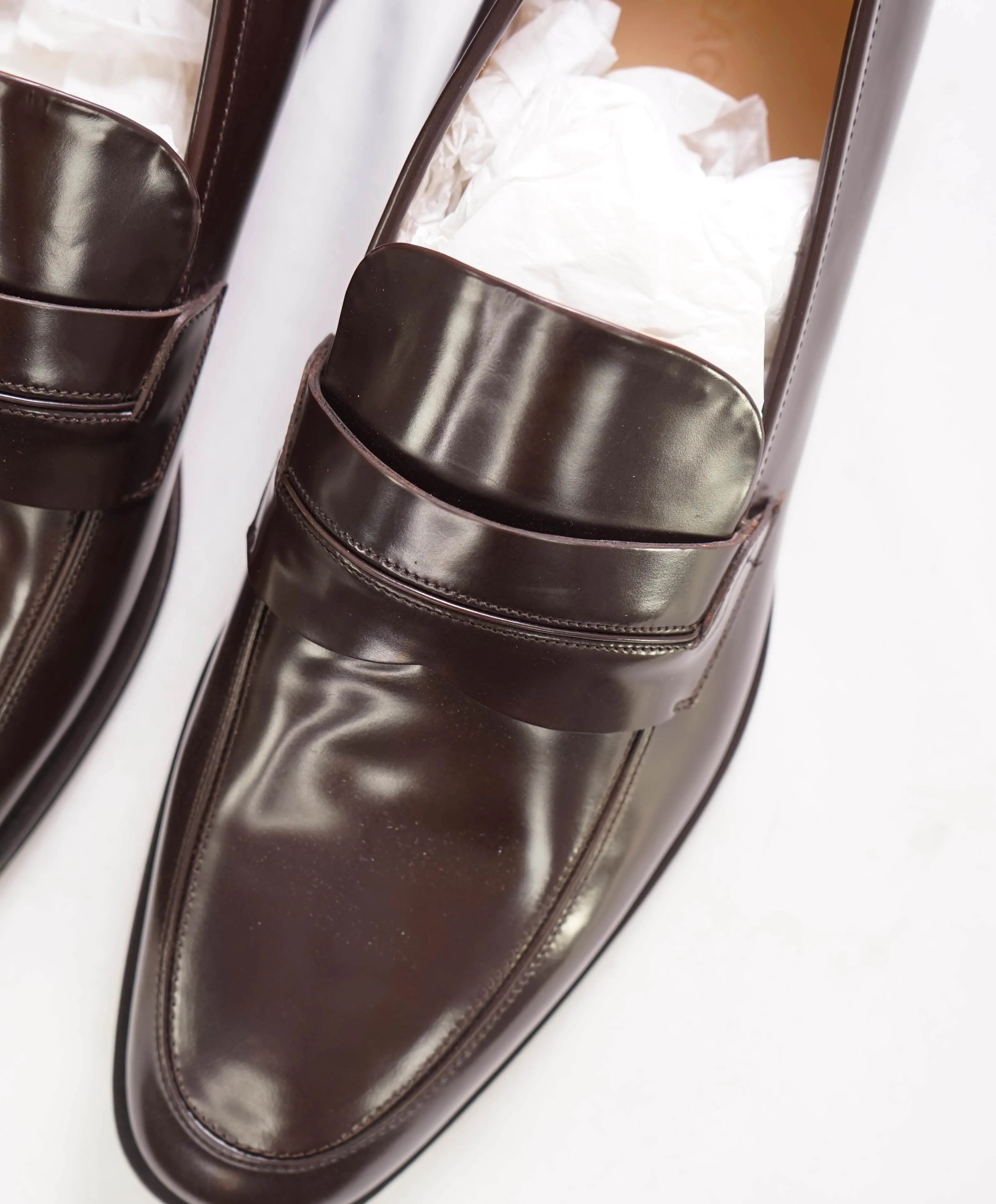 $930 SALVATORE FERRAGAMO - *FELIPE* Brown Penny Loafer - 10.5 EE US