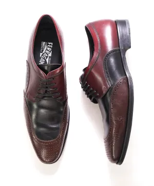 $950 SALVATORE FERRAGAMO - 2-Tone Brogue Oxfords - 10 D US