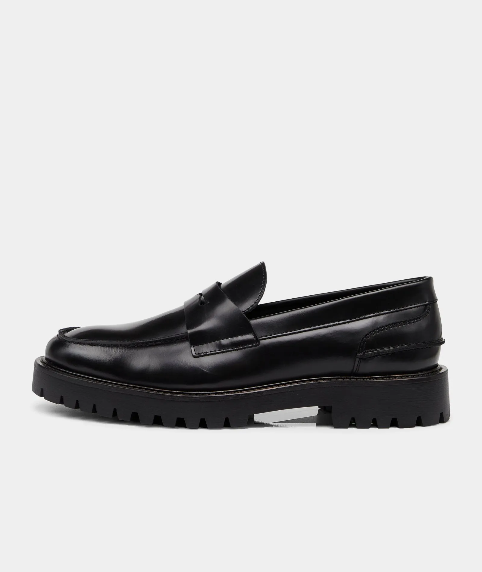 Aaron Penny Loafer - Black Polido