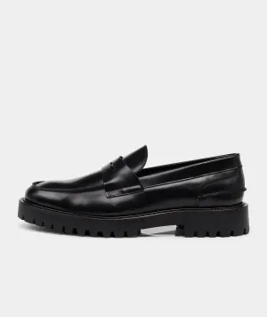 Aaron Penny Loafer - Black Polido