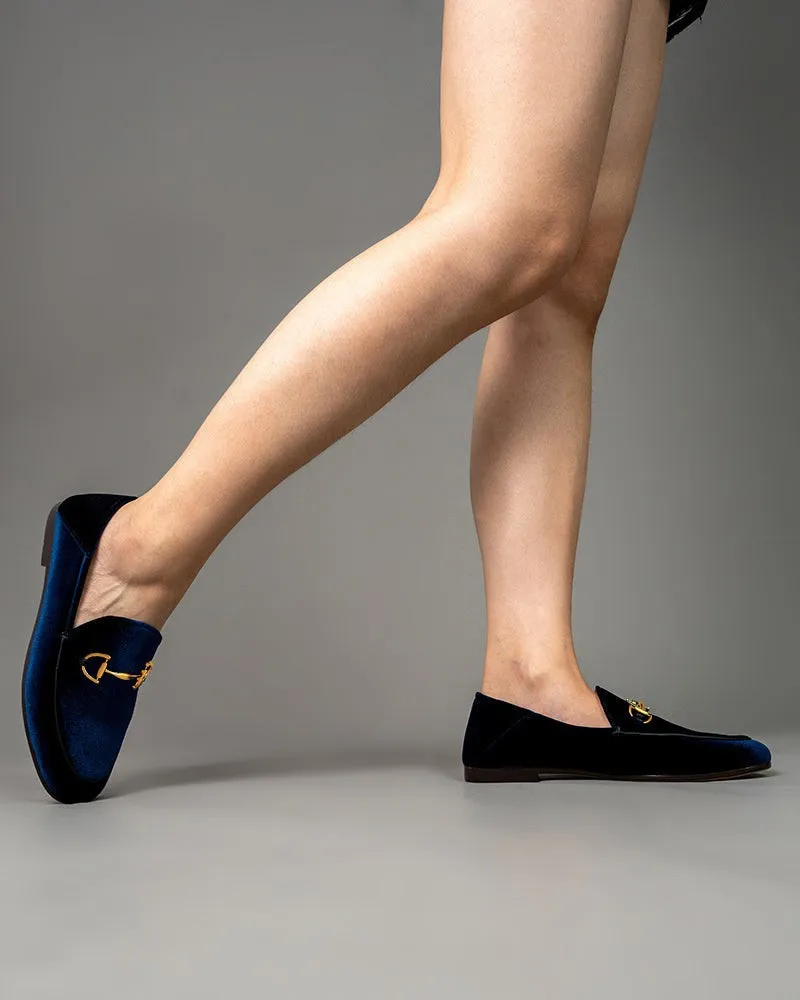 Alina Luxurious Velvet Slip-On Flat Loafers