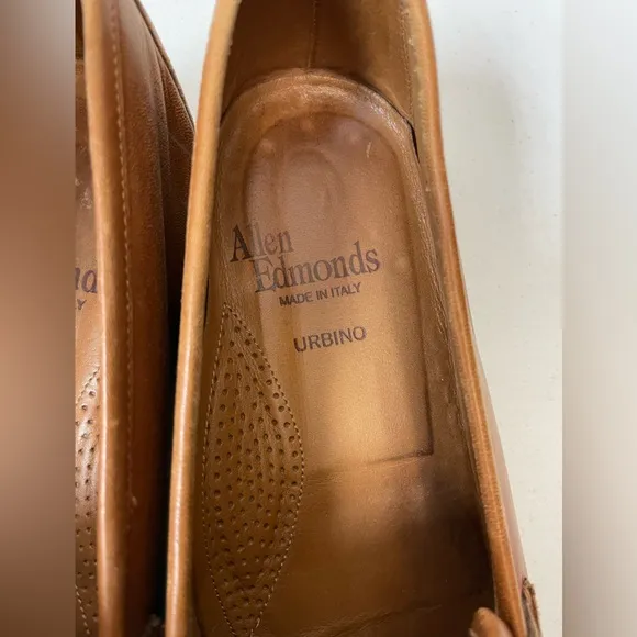 ALLEN EDMONDS Made in Italy Urbino Tassel Loafer in Tan Size 10 1/2 D $300