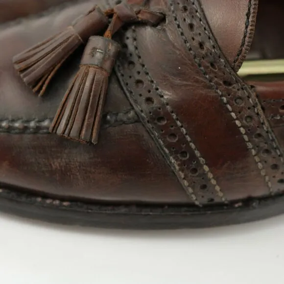 Allen Edmonds Mens Harvard Loafer Size 9.5 B Brown Leather Tassel Slip On Shoe