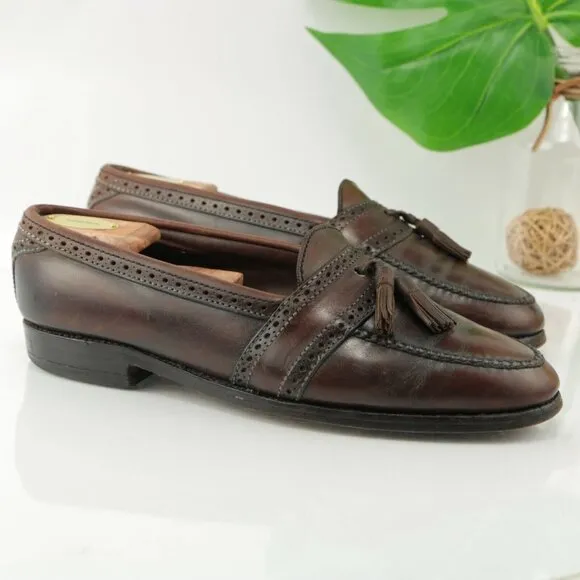 Allen Edmonds Mens Harvard Loafer Size 9.5 B Brown Leather Tassel Slip On Shoe