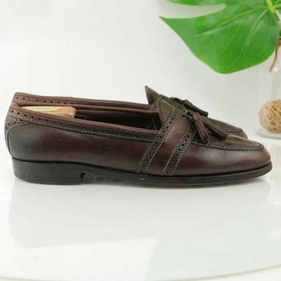 Allen Edmonds Mens Harvard Loafer Size 9.5 B Brown Leather Tassel Slip On Shoe