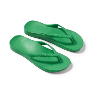 Arch support flip flops in Kelly Green