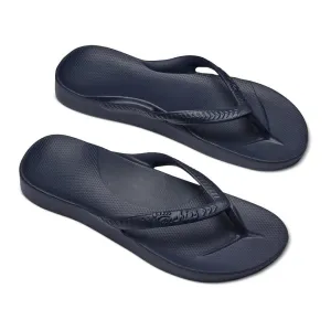 Arch support flip flops in navy