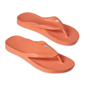 Arch support flip flops in peach