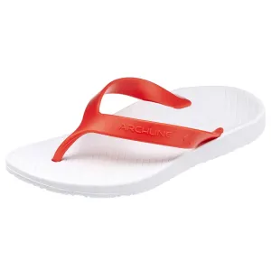 ARCHLINE Flip Flops Orthotic Thongs Arch Support Shoes Footwear - White/Red - EUR 36