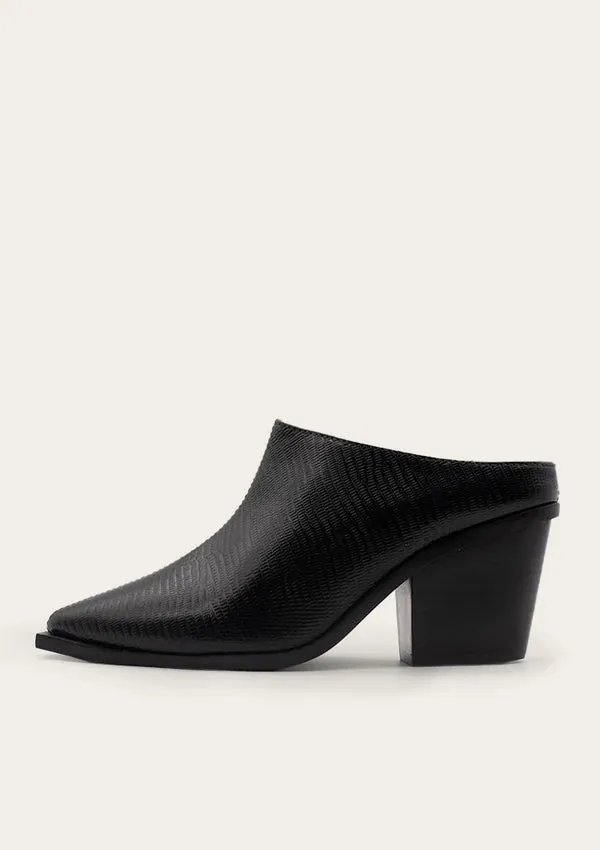 Atria Textured Mule: Black