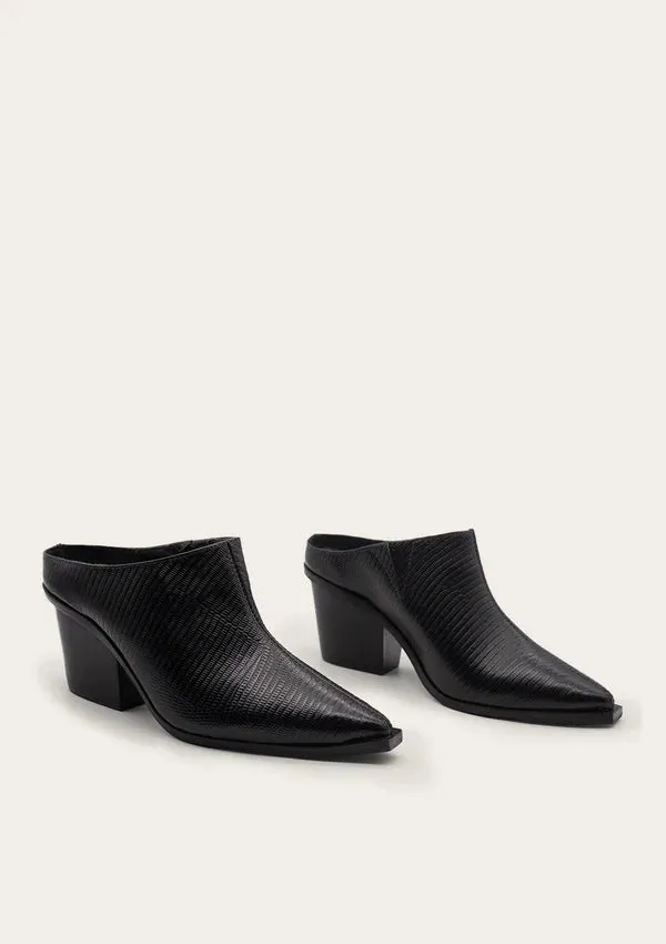 Atria Textured Mule: Black