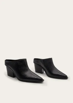 Atria Textured Mule: Black