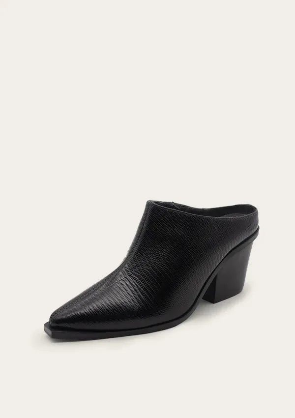 Atria Textured Mule: Black