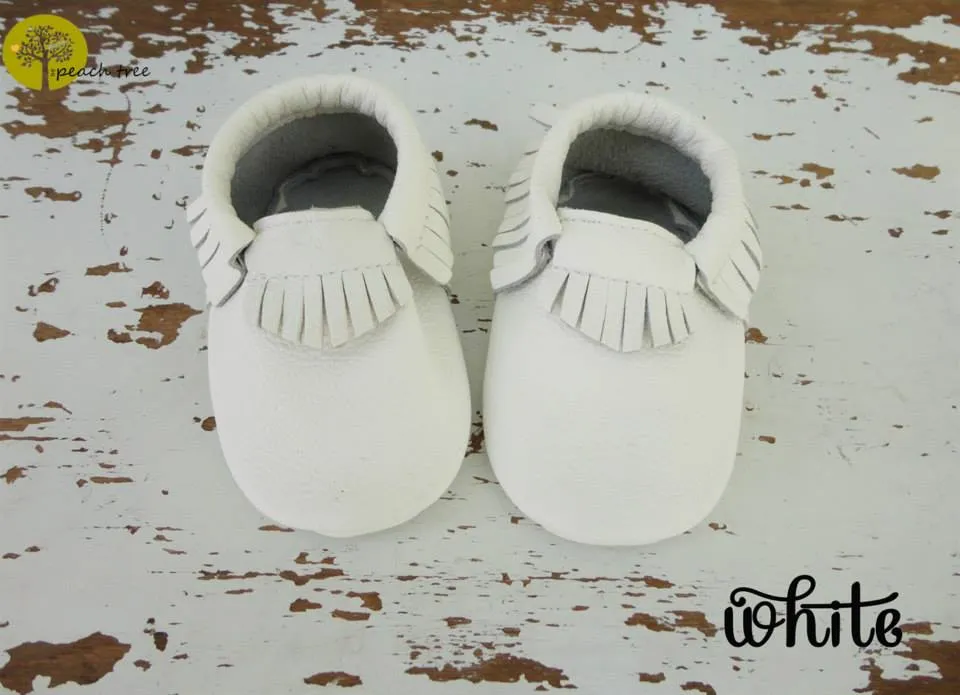 Baby Leather Moccasins Solid Colors 2