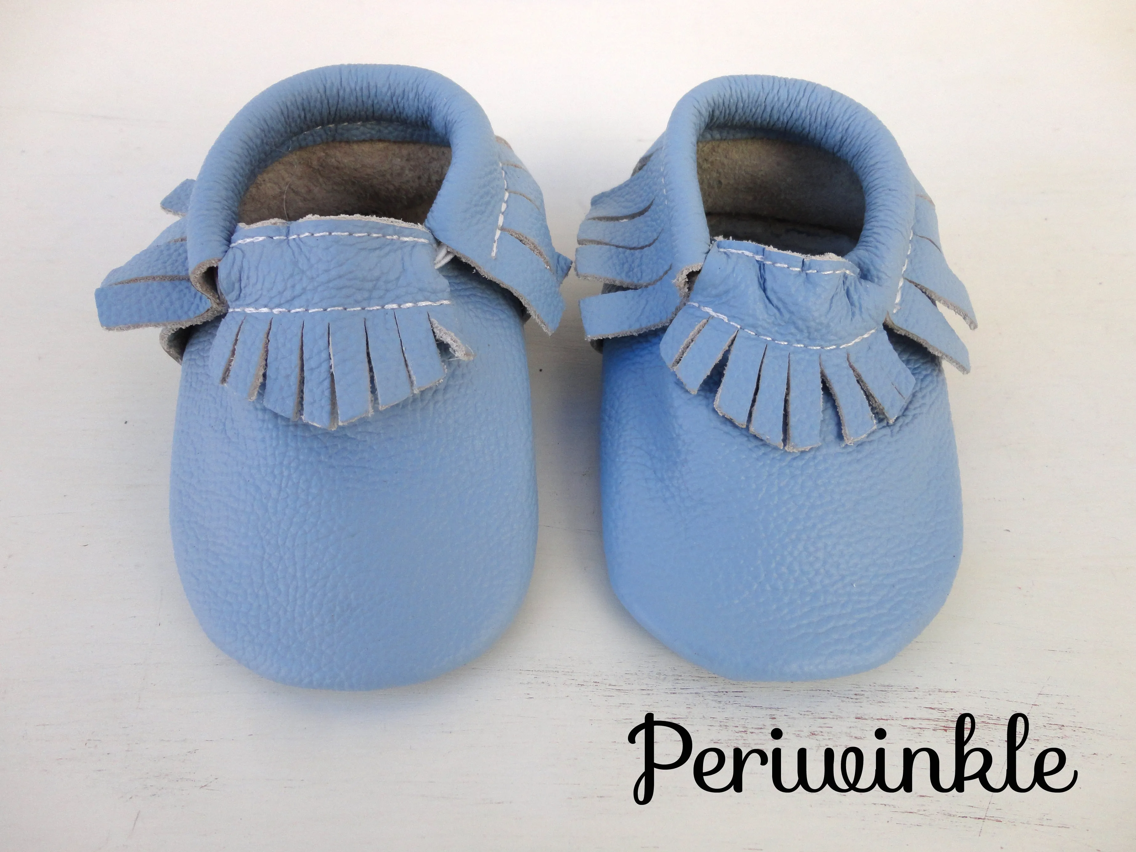 Baby Leather Moccasins Solid Colors 2
