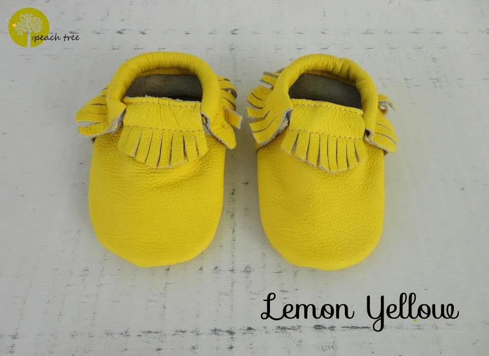 Baby Leather Moccasins Solid Colors
