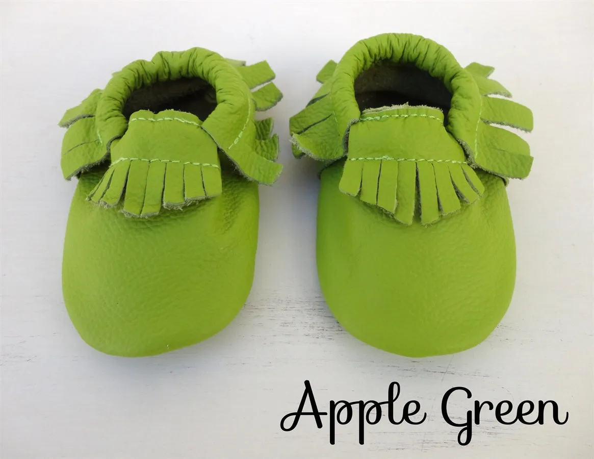 Baby Leather Moccasins Solid Colors