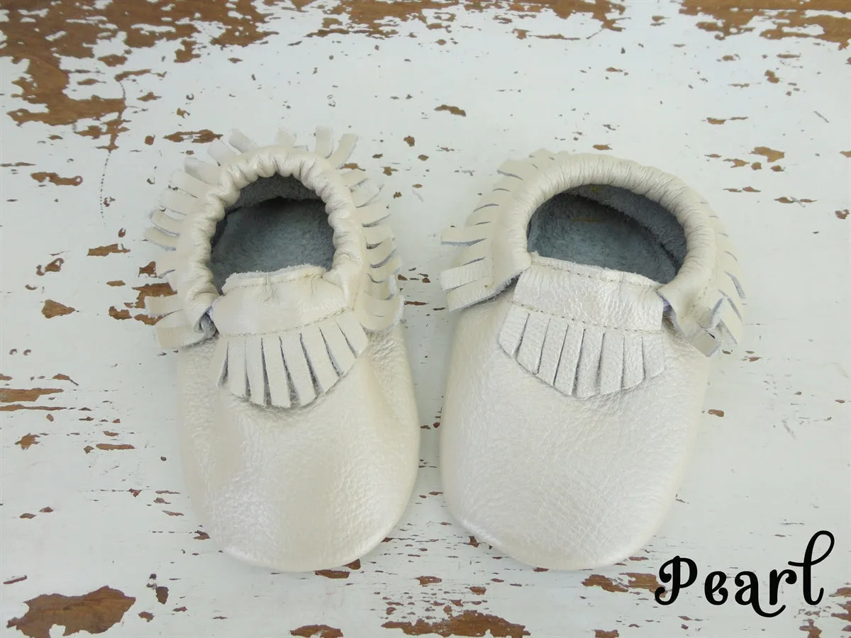 Baby Leather Moccasins Solid Colors