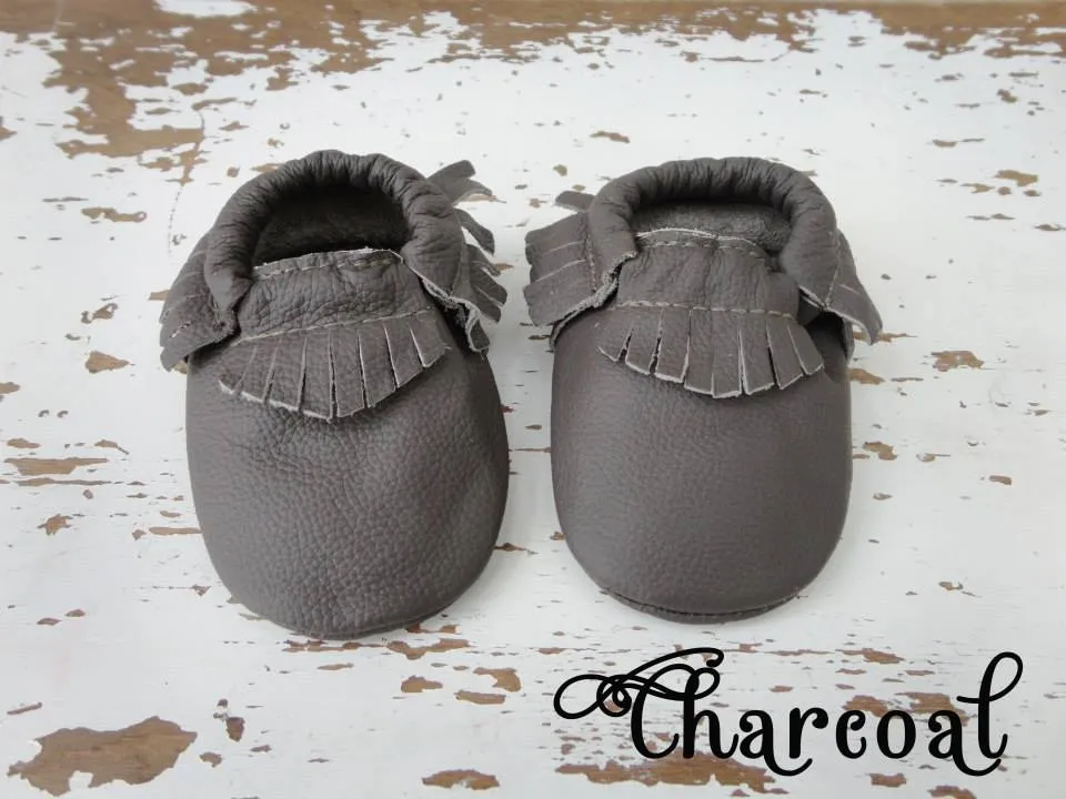 Baby Leather Moccasins Solid Colors