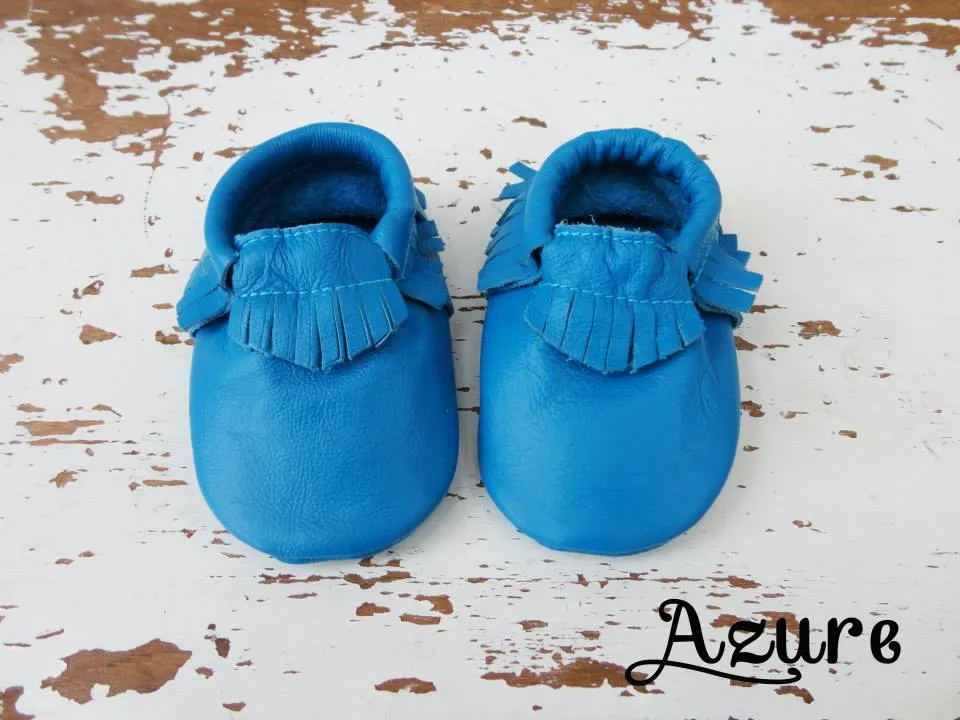 Baby Leather Moccasins Solid Colors