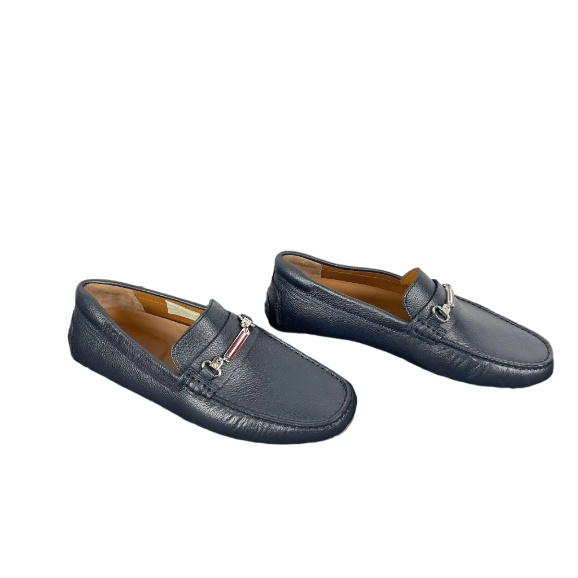Bally Pitaval Navy Leather Loafers