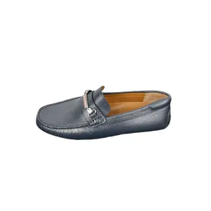 Bally Pitaval Navy Leather Loafers