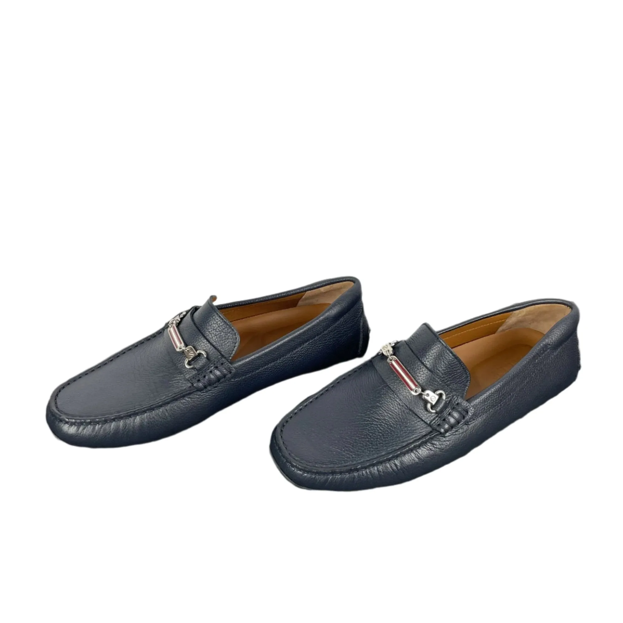 Bally Pitaval Navy Leather Loafers
