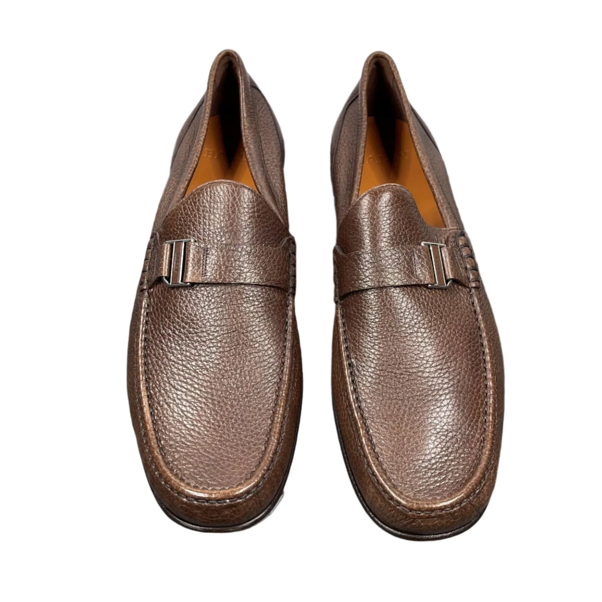 Bally Suver Dark Tan Leather Loafers