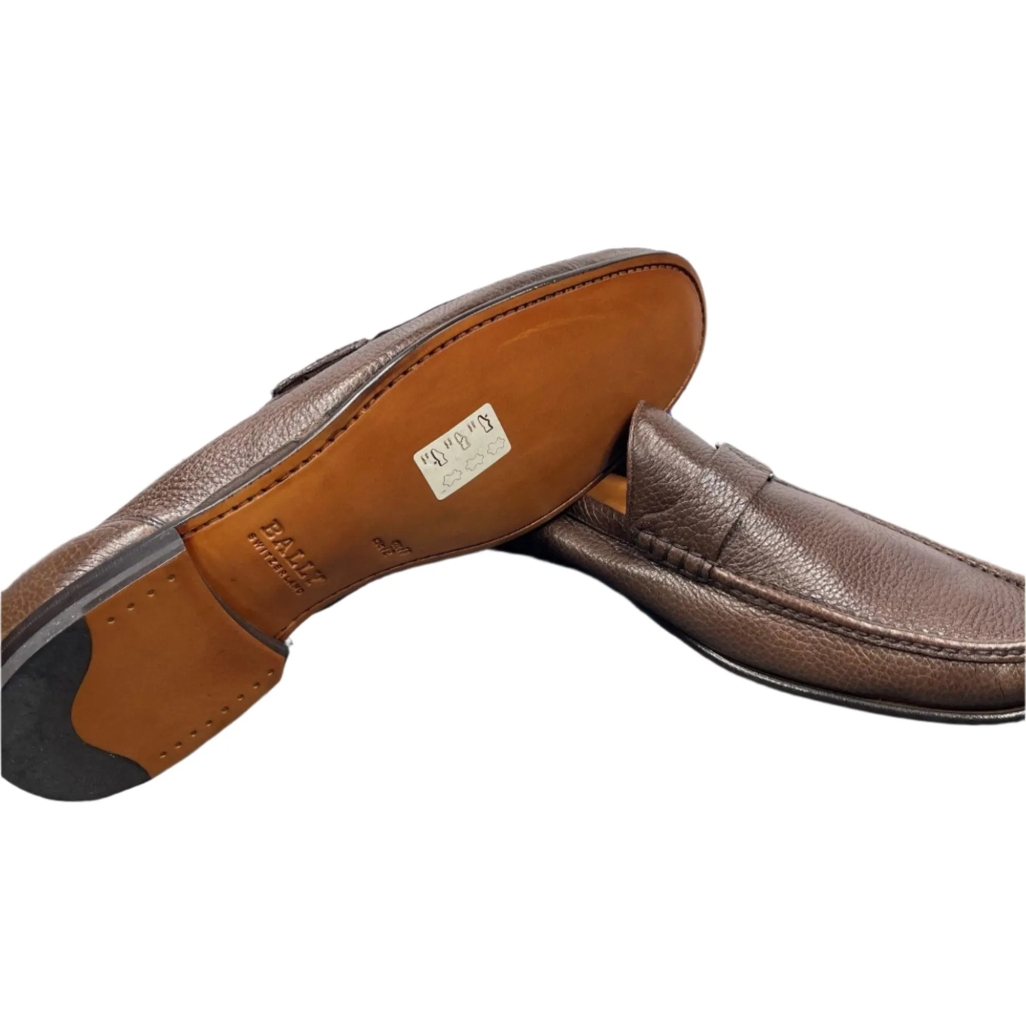 Bally Suver Dark Tan Leather Loafers