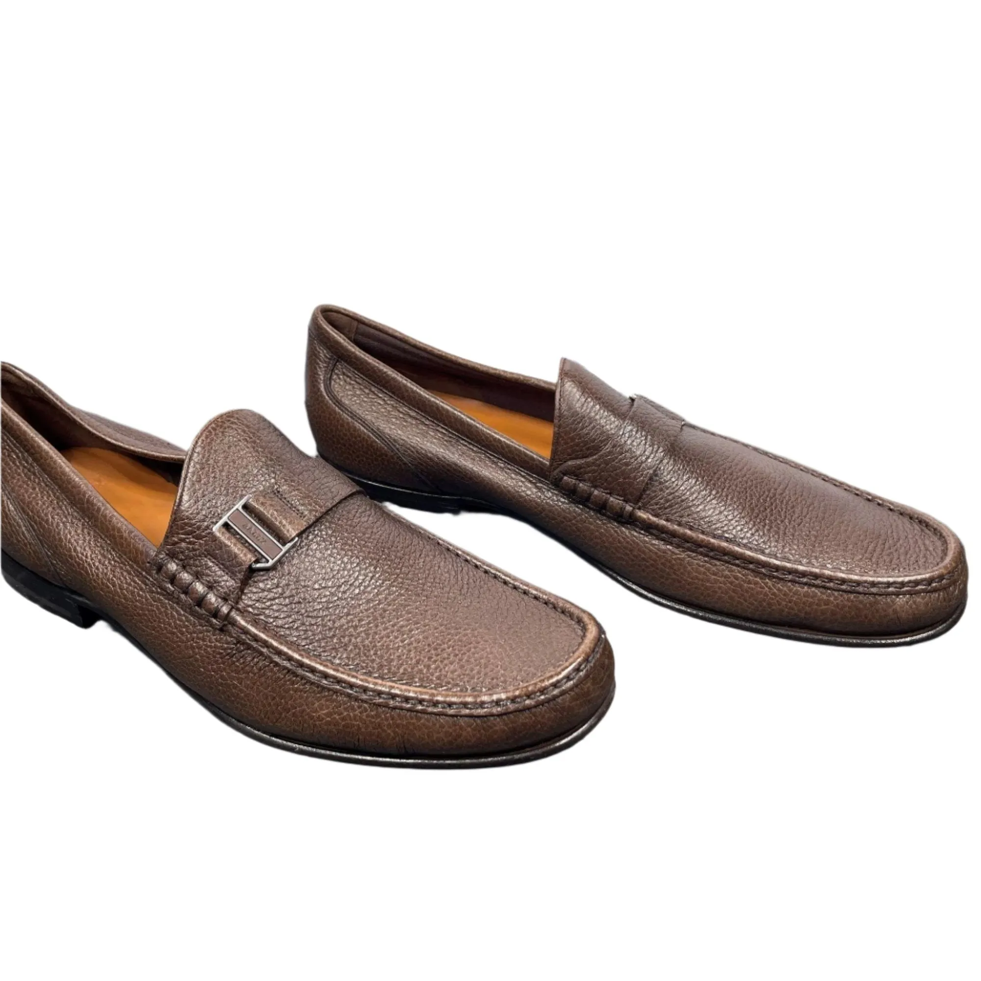 Bally Suver Dark Tan Leather Loafers