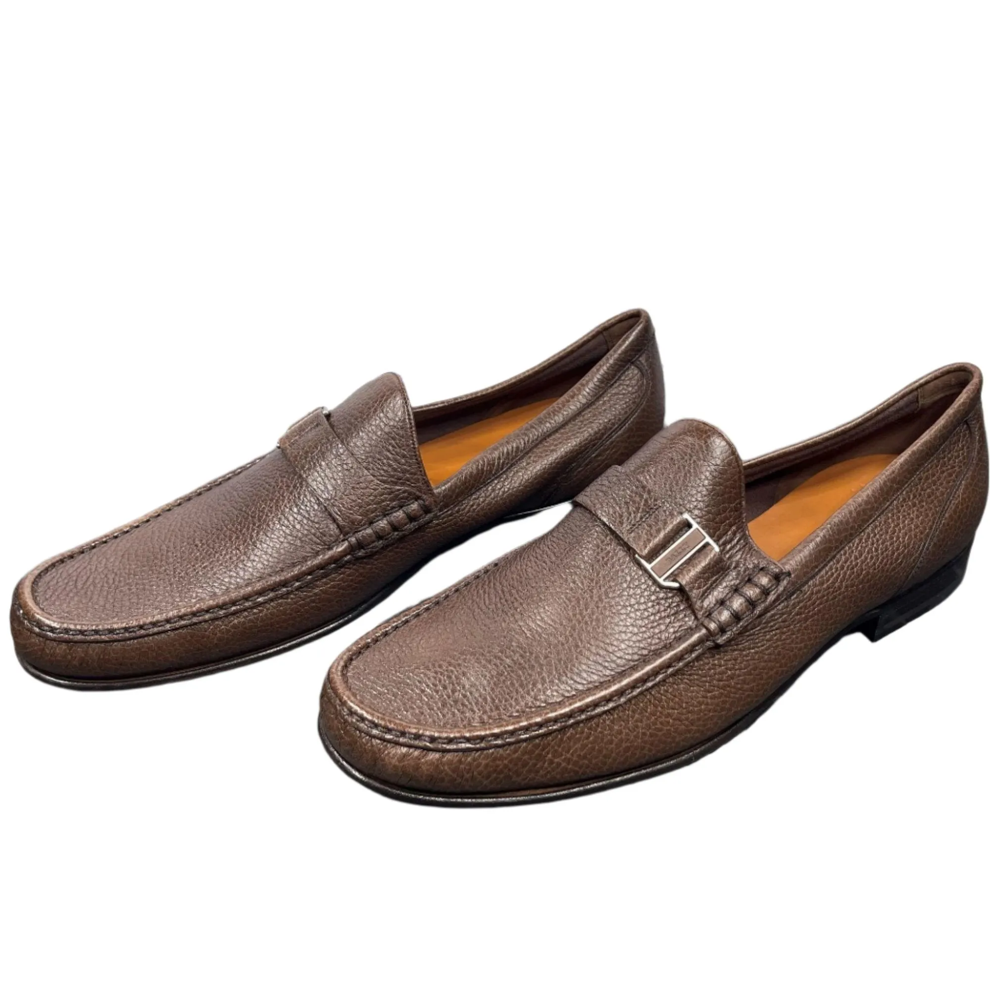 Bally Suver Dark Tan Leather Loafers