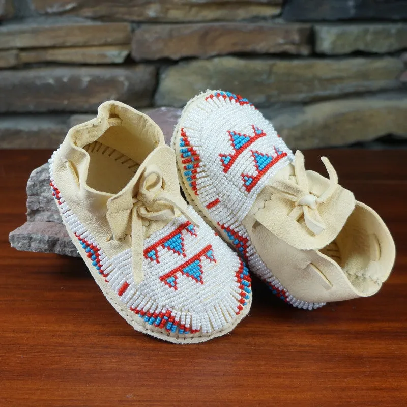 Beaded Leather Moccasins - Infant Sizes