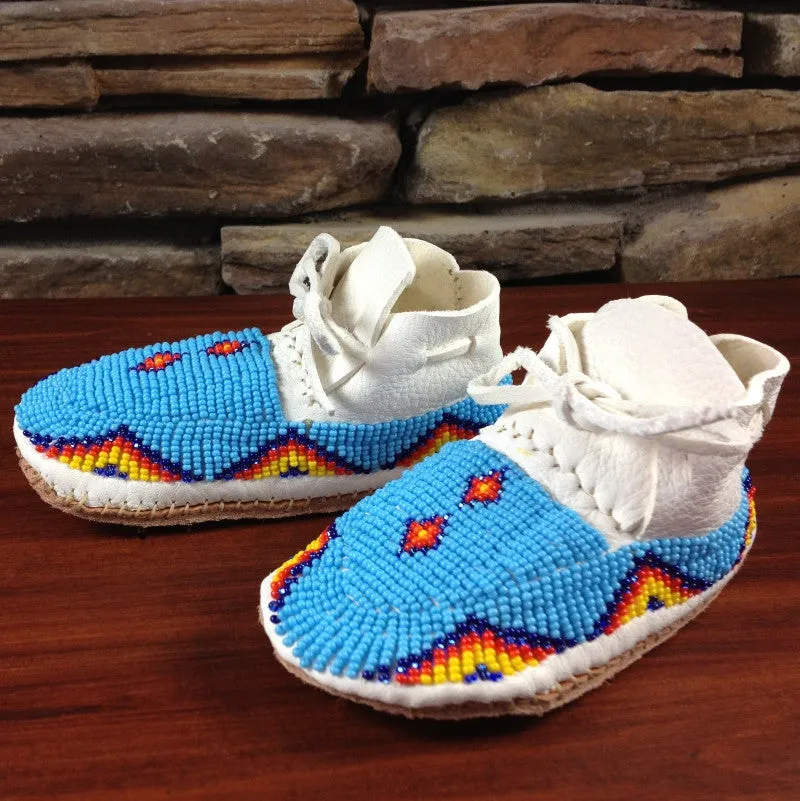Beaded Leather Moccasins - Infant Sizes