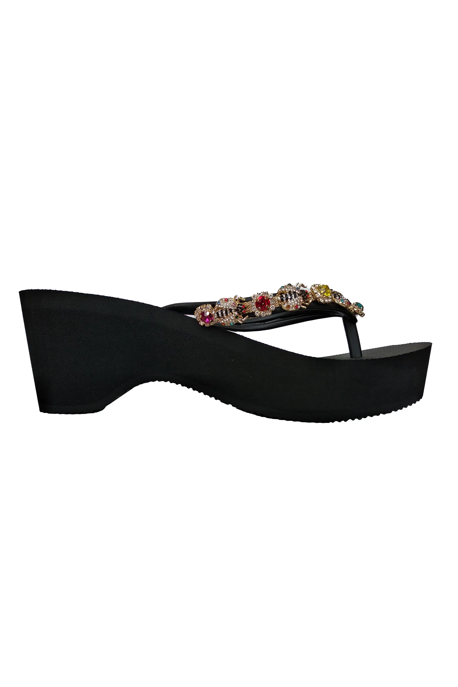 Bee Rhinestone Black High Heels