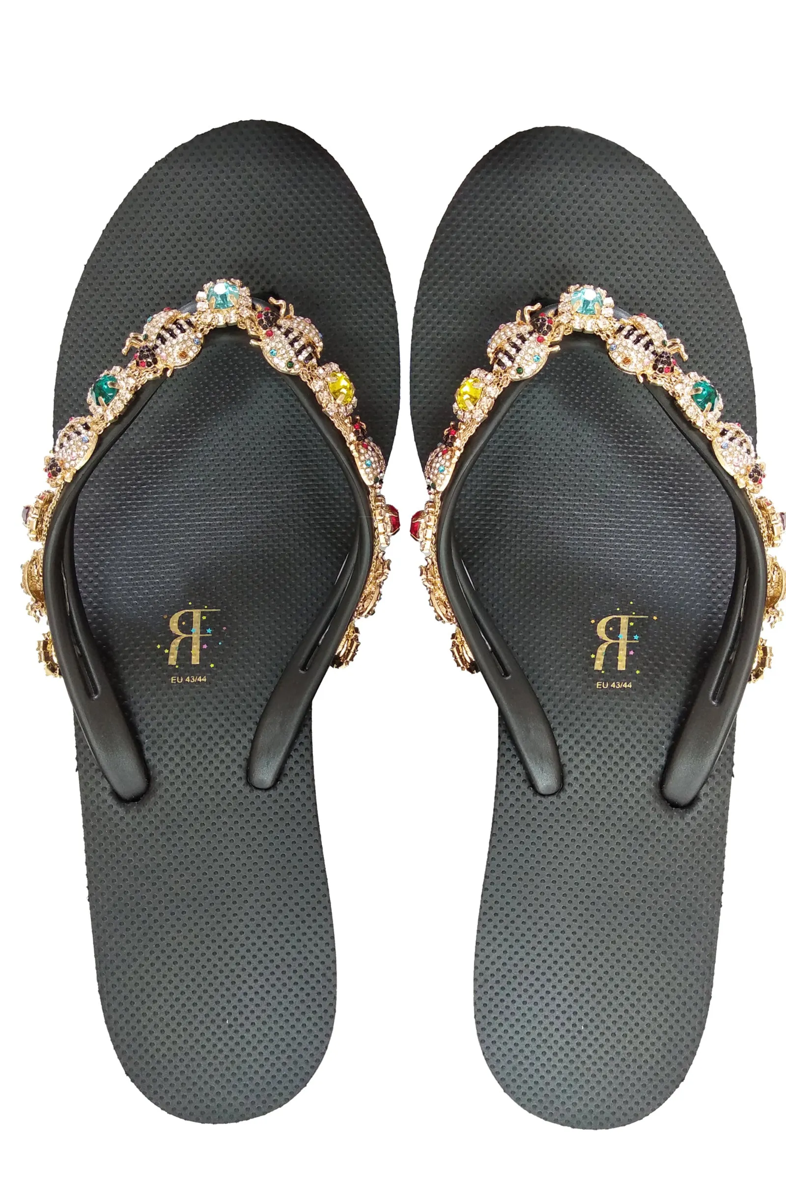 Bee Rhinestone Black High Heels