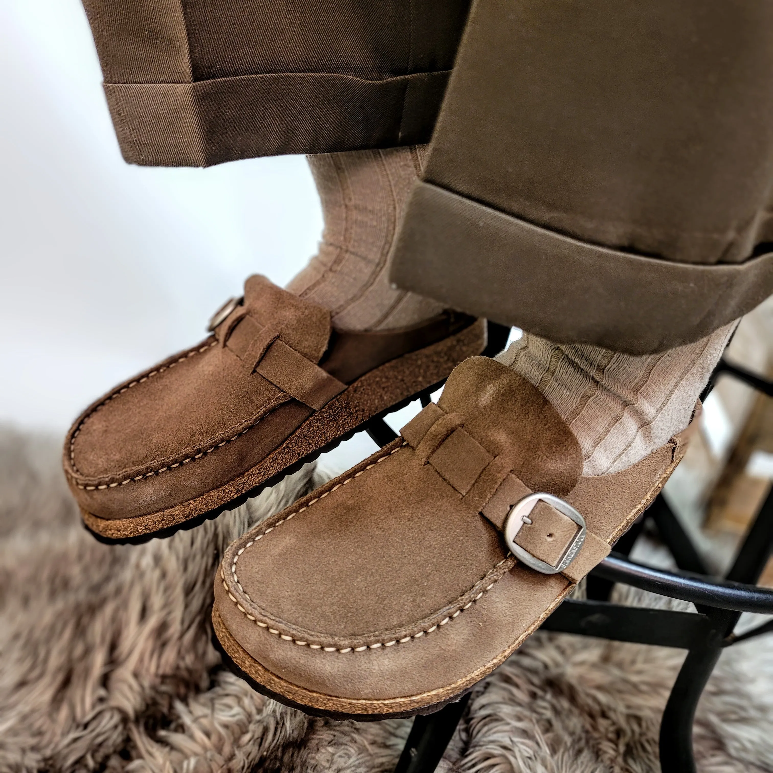 Birkenstock Buckley Suede - Gray Taupe